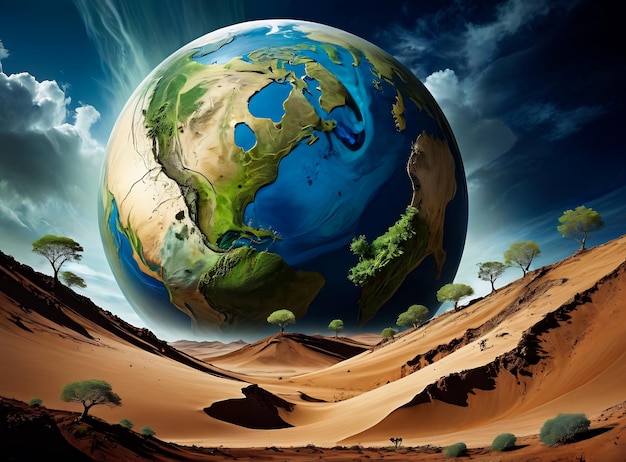 earth day concept Illustration of the green planet earth