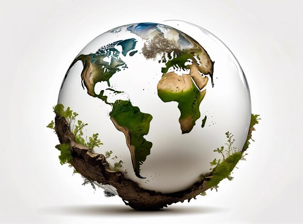 earth day concept Illustration of the green planet earth