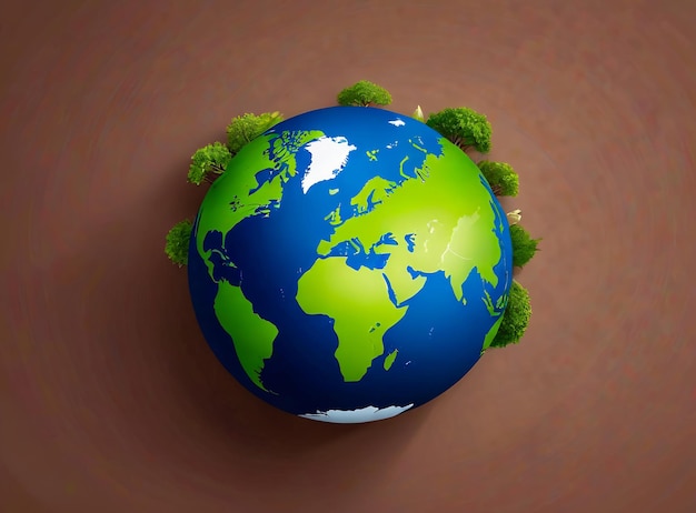 earth day concept Illustration of the green planet earth