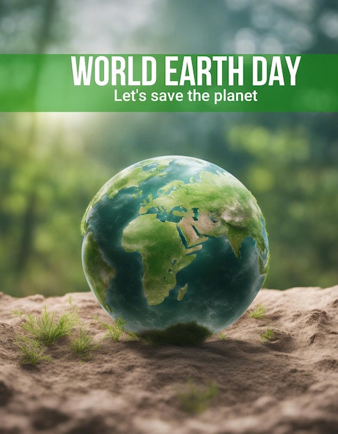 Концепция Дня Земли Иллюстрация зеленой планеты