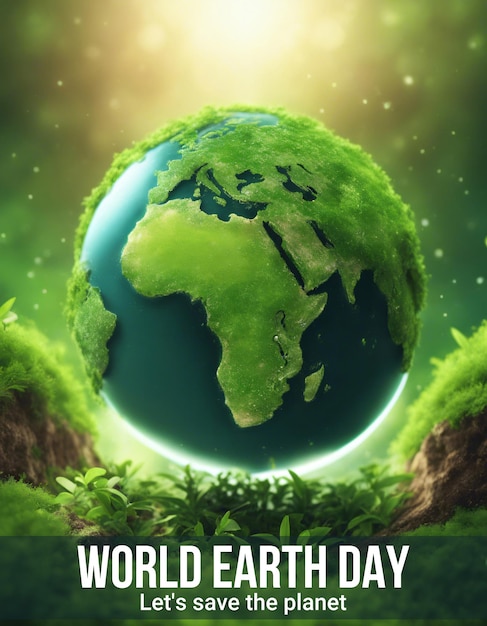 Концепция Дня Земли Иллюстрация зеленой планеты