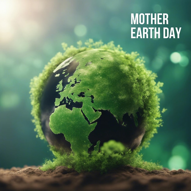 Earth Day concept Illustration of the green planet