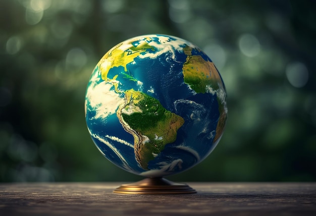 Earth Day concept with a globe green earth