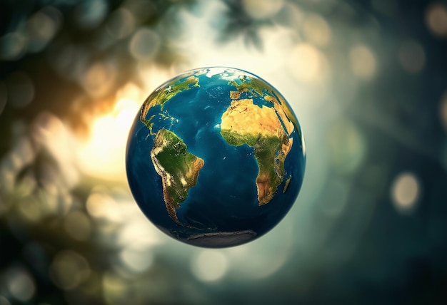 Концепция Дня Земли с глобусом зеленой земли