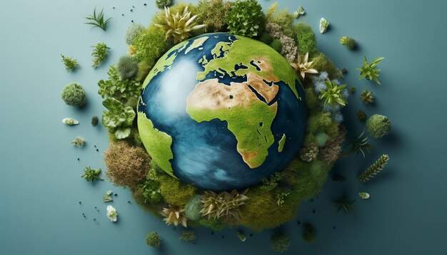 earth day environment and eco concept top view