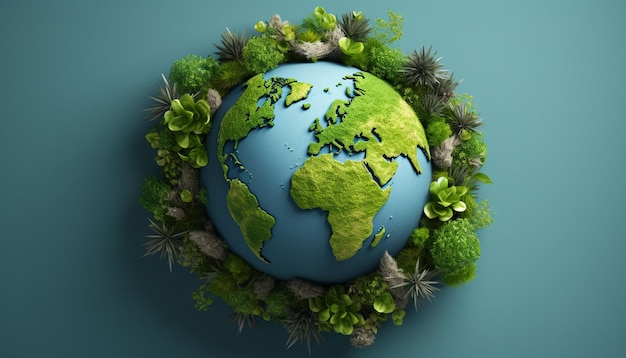 earth day environment and eco concept top view