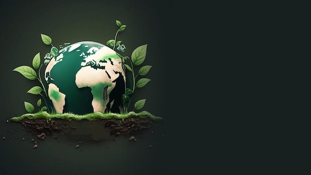 Earth day go green nature illustration Generative ai