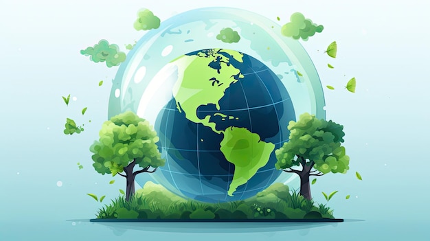 Earth day Green world Ecology environmental protection concept