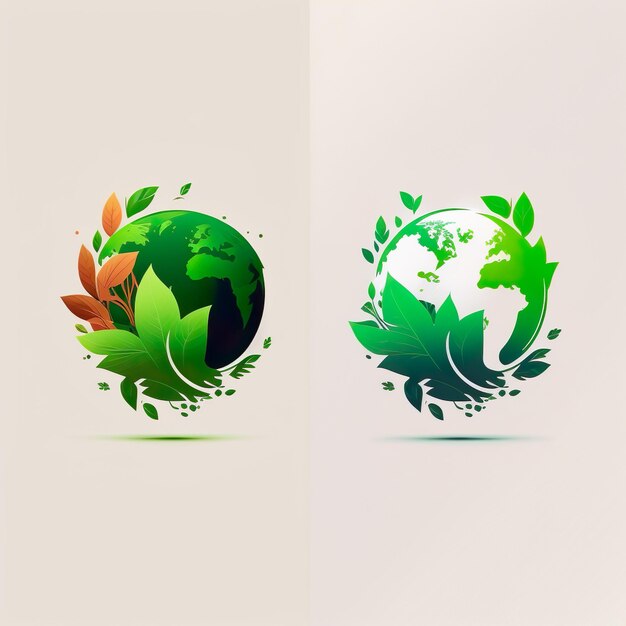 Photo earth day illustration environment illustration made with ai generated creative logo ideas