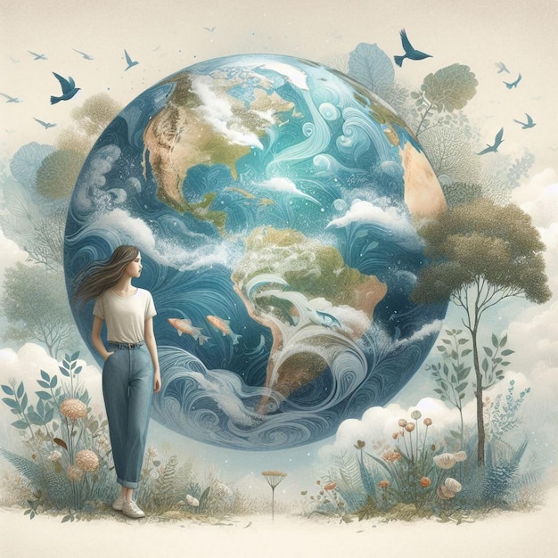 Earth Day illustration Globe vector illustration