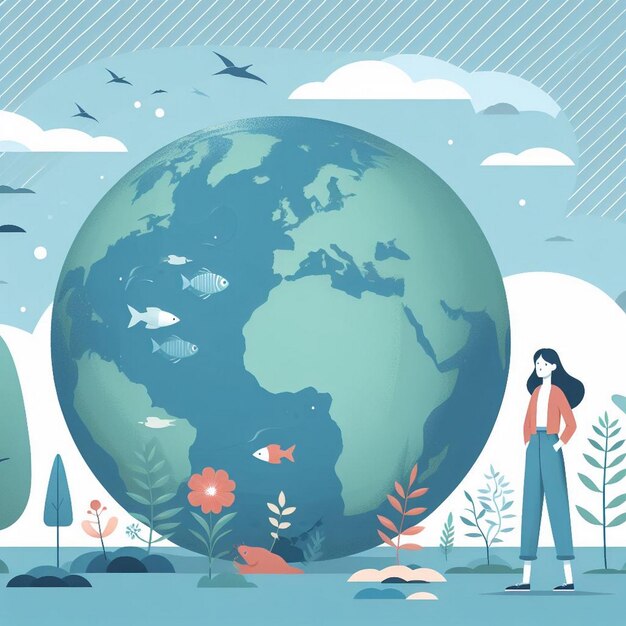 Earth Day illustration Globe vector illustration