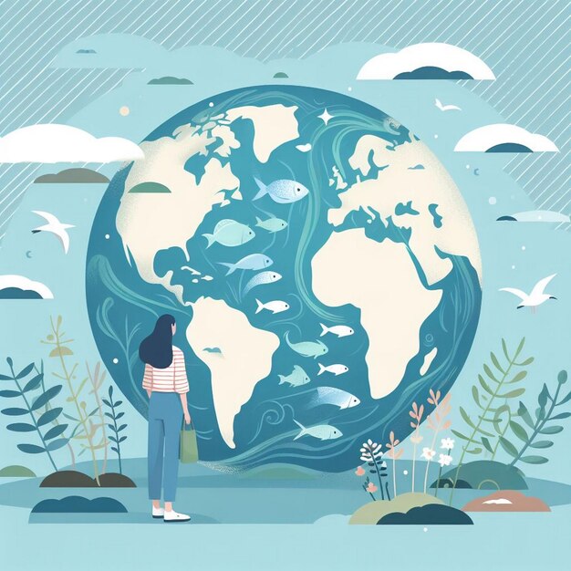 Earth Day illustration Globe vector illustration