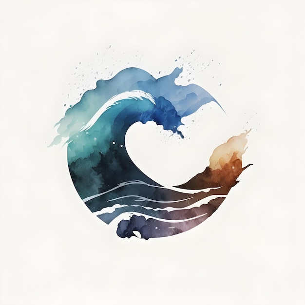 Emblema di protezione dell'oceano minimalista della giornata della terra