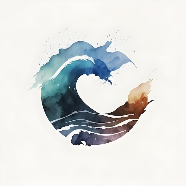 Earth Day minimalistic ocean protect emblem