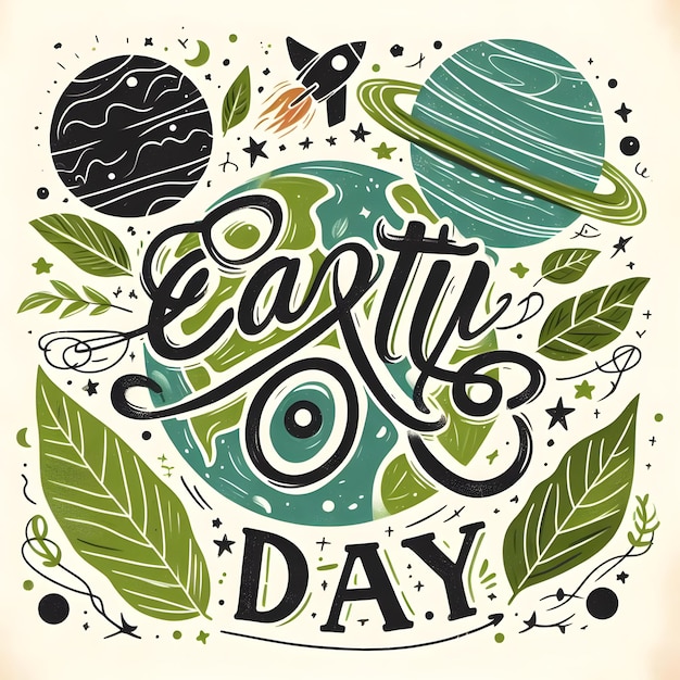 Photo earth day postera circle with a quote that says quot a year quot on it