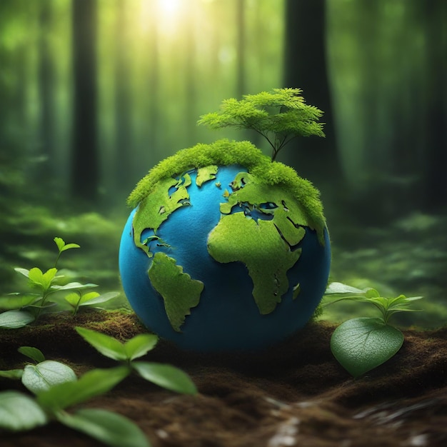 Earth day world environment day save planet climate emergency action concept global warming