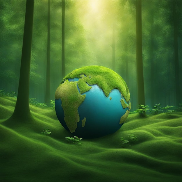 Earth day world environment day save planet climate emergency action concept global warming