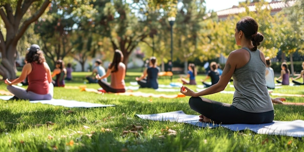 An Earth Daythemed yoga class held outdoors