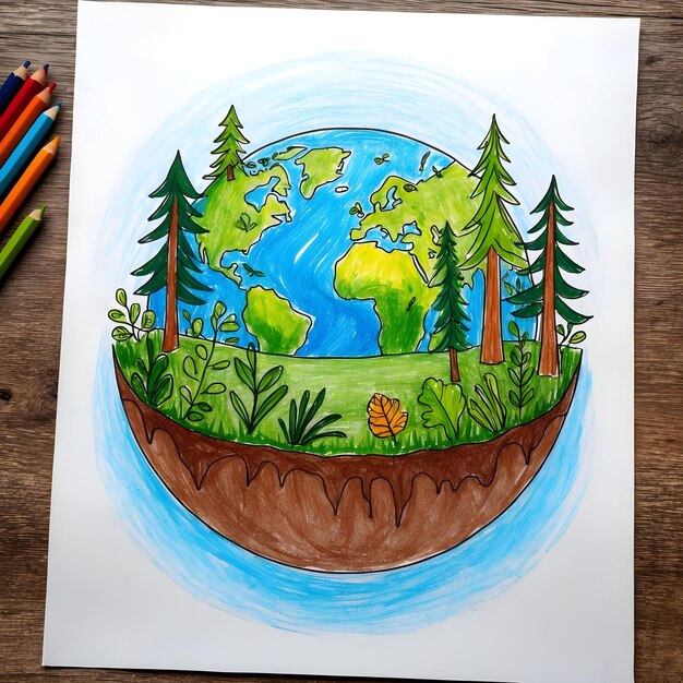 Photo earth drawing inspiration