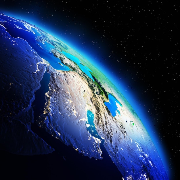 宇宙からの地球の 3 d レンダリング