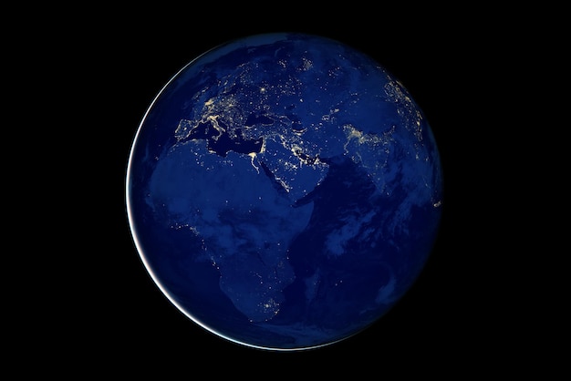 Premium Photo | Earth from space at night. elements of this image furnished  by nasa. high quality photo
