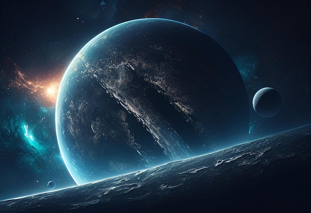 Earth from space showing the beauty of space exploration 3D rendering generative ai