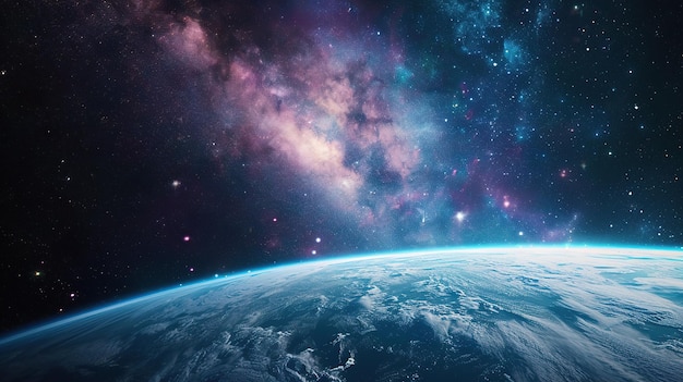 Earth from space showing the beauty of space exploration 3D rendering