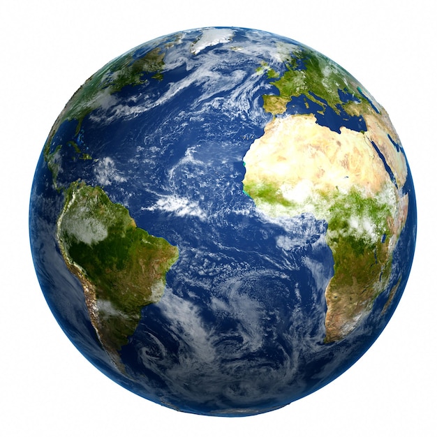 Photo earth globe 3d rendering planet