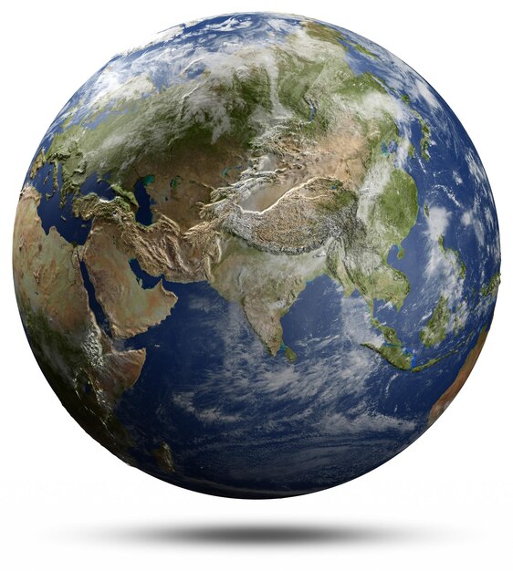 Earth globe Azië 3D-rendering