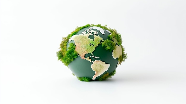 earth globe in the green leaves