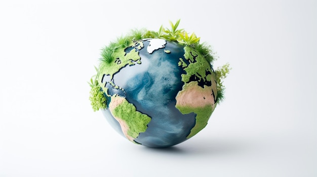 earth globe in the green leaves