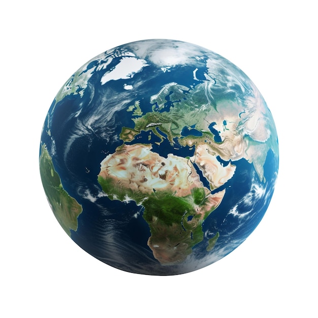 Photo earth globe isolated on white background