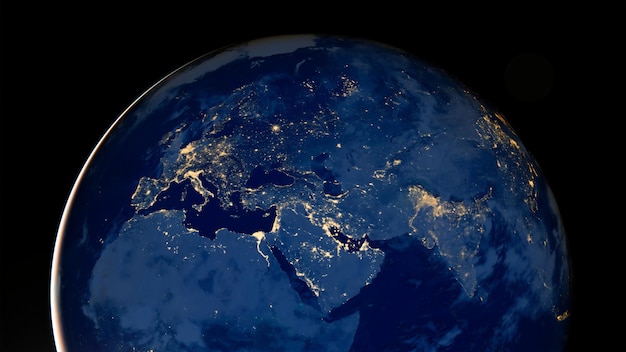 Earth globe at night with city lights hd satellite image elements of this image furnished by nasa