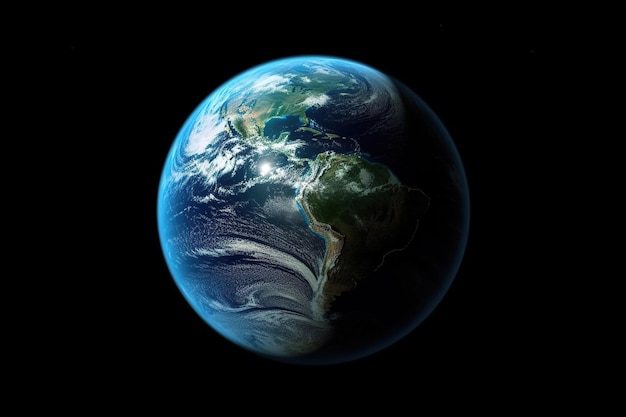 Earth globe sea space planet Ai generative