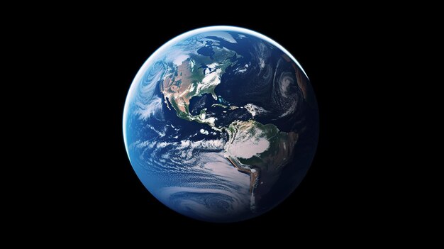 Photo earth globe view from space generative ai