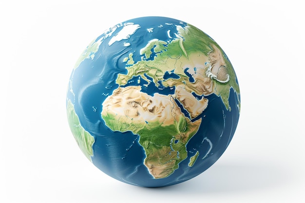 Photo earth globe on a white background 3d illustration elements of this image furnished by nasa