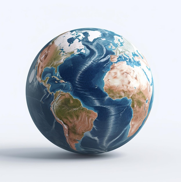 earth globe on white background