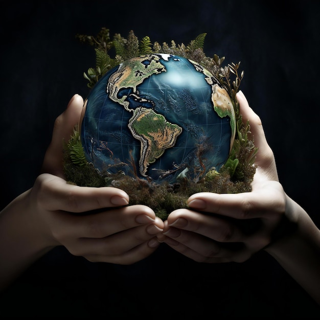 지구의 손에 국제 환경의 날
