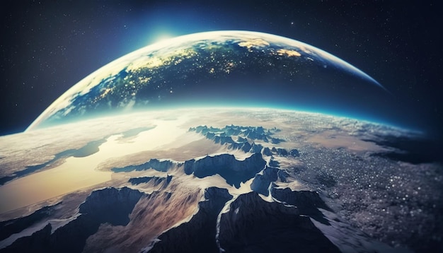 Earth at he night Abstract wallpaper seas and continents on planet Civilization