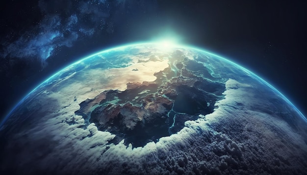 Earth at he night Abstract wallpaper seas and continents on planet Civilization