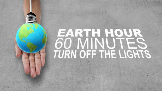 Photo earth hour concept