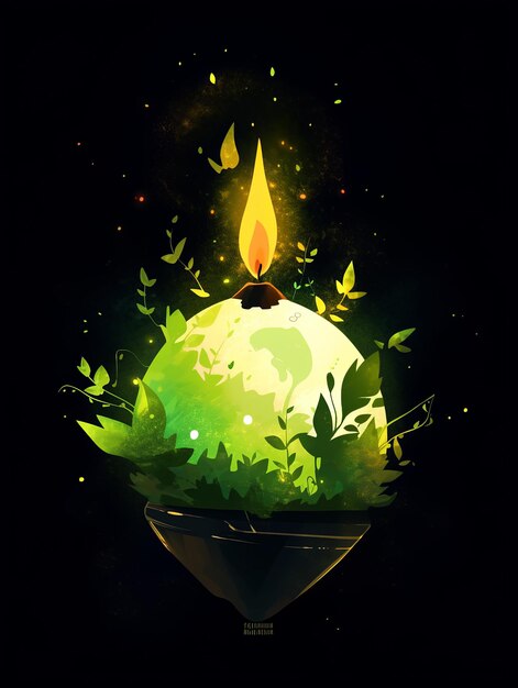 Earth Hour Day in groene illustratie