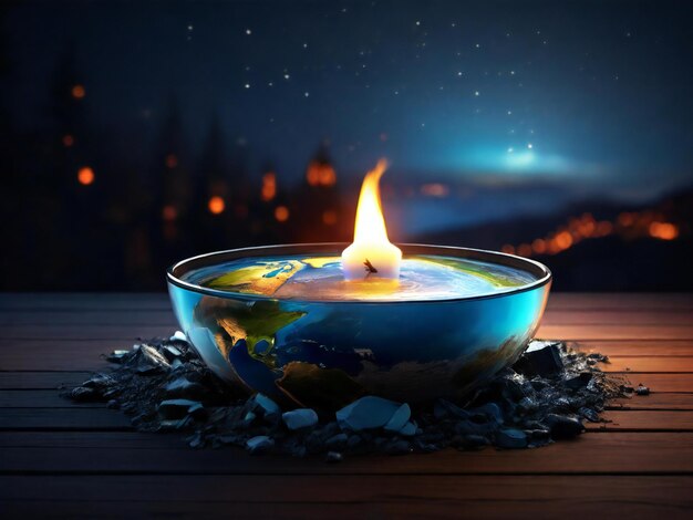 アース・アワー・フェスティバル (Earth Hour Festival) は世界中で開催されているエース・アワーの祭りで色とりどりの背景デザイン最高の品質のハイパーリアリズムイメージバナーテンプレート
