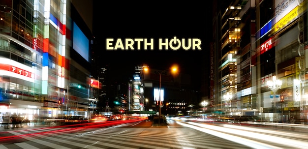 Earth hour foto compositie