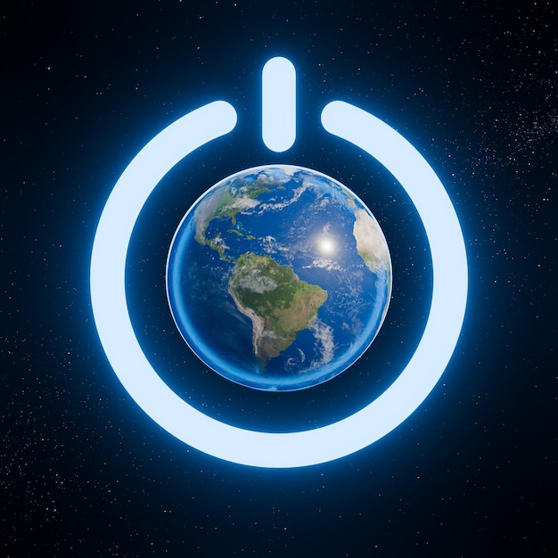 Earth Hour Power Symbol 3D-ontwerp achtergrond