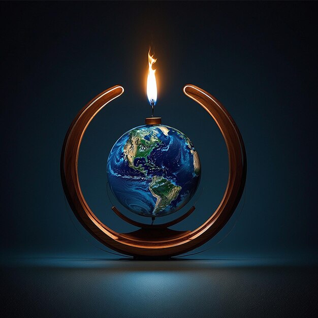 Earth Hour a vibrant logo illuminates the scene radiating a powerful message