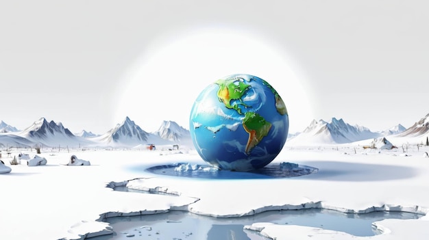 Earth on Ice Floe