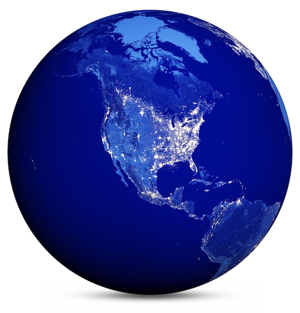 Foto pianeta della rappresentazione 3d della mappa della terra