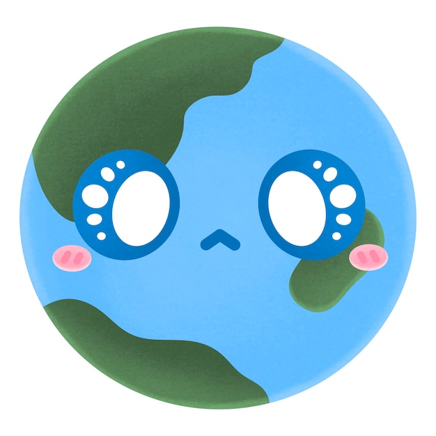 Photo earth mascot character kawaii cartoon illustration cute earth kawaii earth