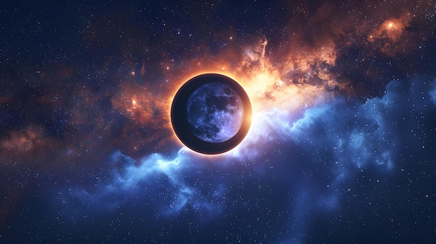 Earth and moon in space Elements of this image furnished by NASA
